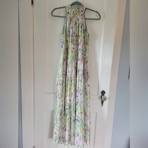 Taylor, pastel long floral dress, size 2